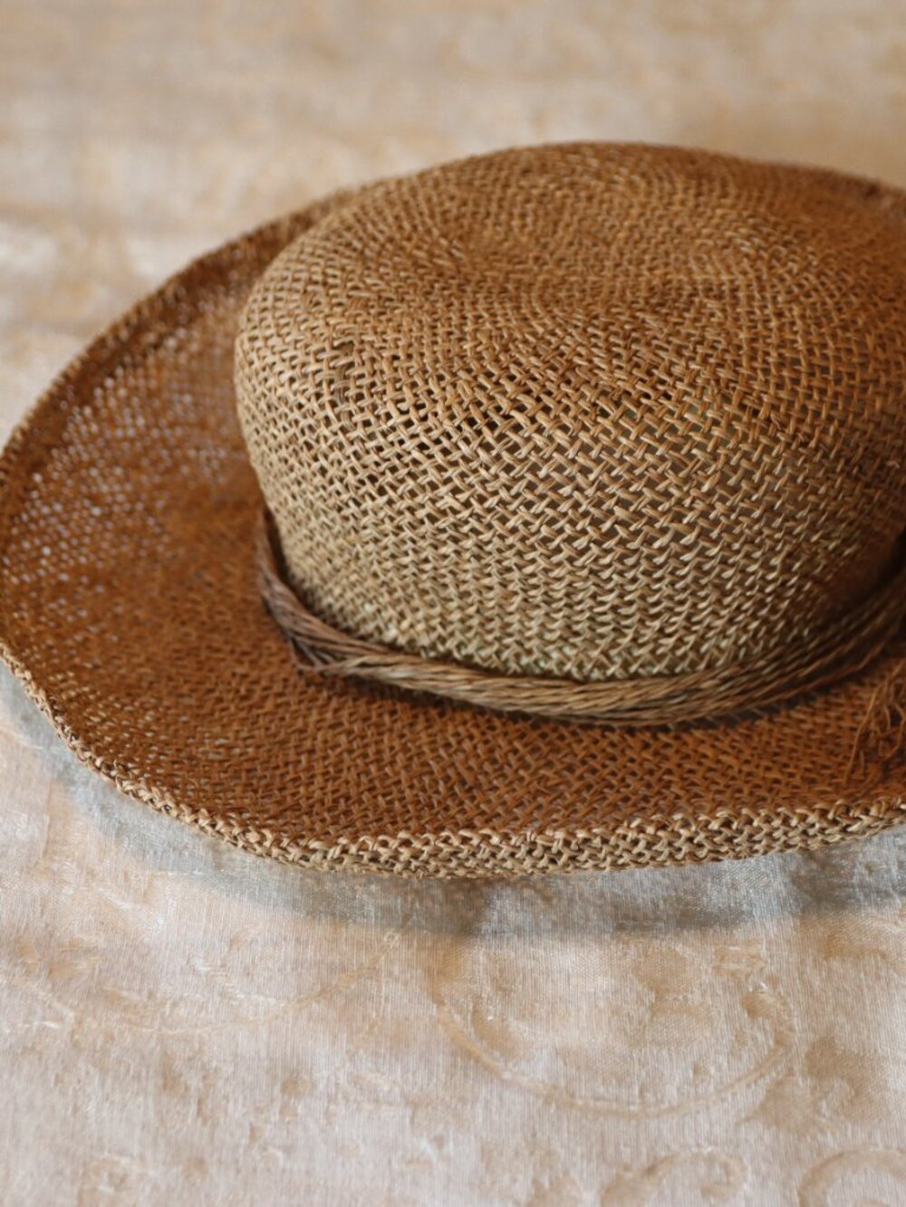 Villager Open Weave Straw Hat Twisted Raffia Tie Lightweight Summer Beach - Picture 6 of 14
